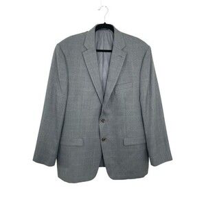 Lauren Ralph Lauren Mens Suit Jacket‎ Formal Button Cuffs Solid Gray Size 46R